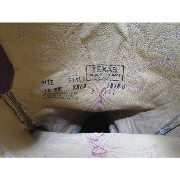 Texas Brand USA Mens Size 10 EE Burgundy Leather Western Cowboy Boots main image 5